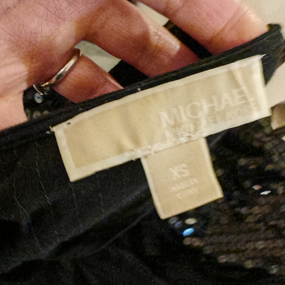 Michael Kors Black Sequin Wrap Dress - size XS or S - Picture 4 of 14